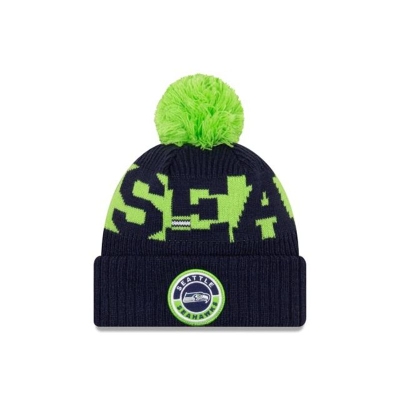 Blue Seattle Seahawks Hat - New Era NFL Cold Weather Sport Knit Beanie USA8764301